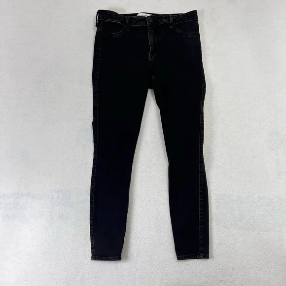 Abercrombie & Fitch Size 29/8 Harper Mid Rise Jean Legging Stretch Black - Picture 2 of 10